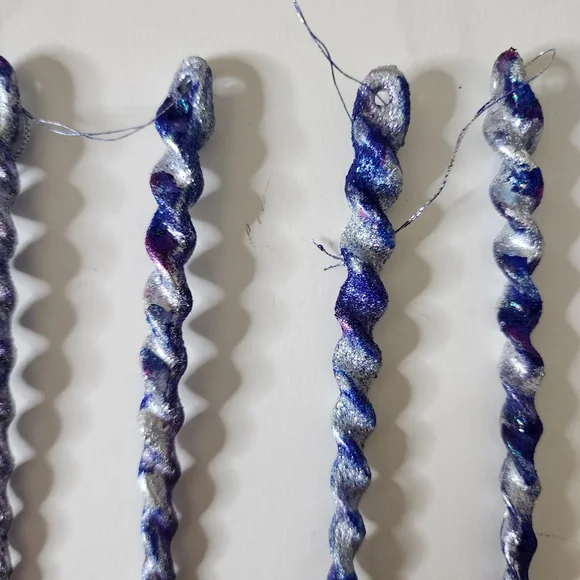 5 HANDCRAFTED Upcycled Swirly Unicorn Icecicle Ornaments HANDPAINTED Holiday - Picture 7 of 17